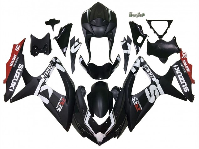Billige Matt Schwarz Rot Weiß 2008-2010 Suzuki GSXR 600 / GSXR 750 Motorrad Verkleidung