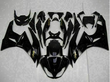 Billige Kawasaki ZX6R Motorrad Verkleidung 2009-2012 - Glanzendes Schwarz Gold Ninja