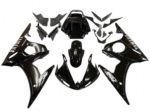 Billige Glänzendes Schwarz Weiß Aufkleber 2003-2004 Yamaha YZF R6 Motorrad Verkleidung