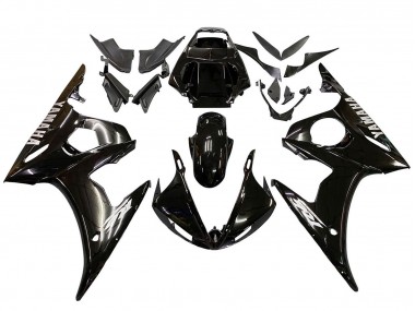Billige Glänzendes Schwarz Weiß Aufkleber 2006-2009 Yamaha YZF R6S Motorrad Verkleidung