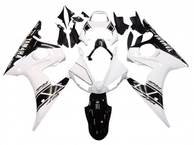 Billige Weiß Glänzendes Schwarz 2006-2009 Yamaha YZF R6S Motorrad Verkleidung