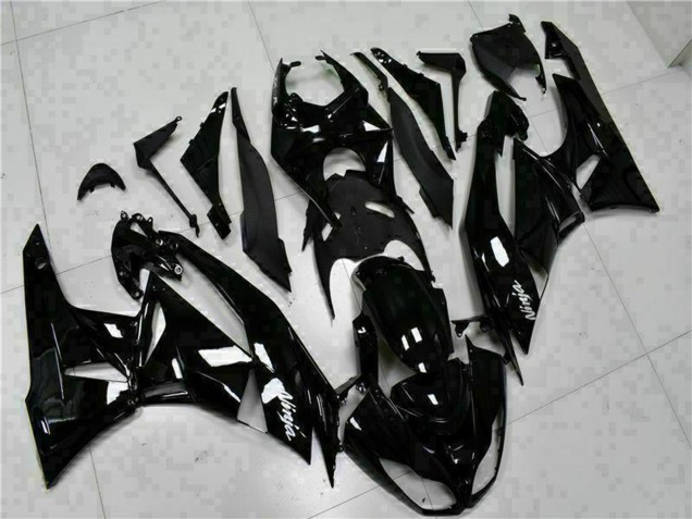 Billige Kawasaki ZX6R Motorrad Verkleidung 2009-2012 - Glanzendes Schwarz Weiss Ninja
