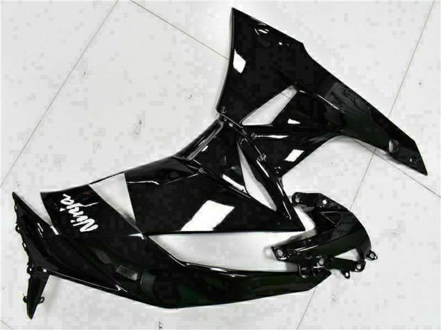 Billige Kawasaki ZX6R Motorrad Verkleidung 2009-2012 - Glanzendes Schwarz Weiss Ninja