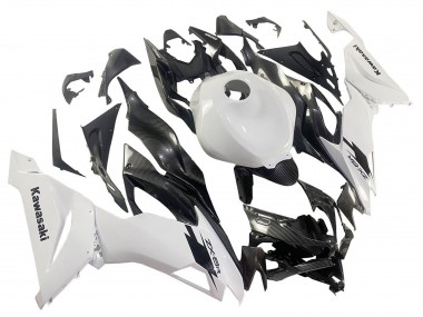 Billige Weiß Schwarz Carbonfaser 2019-2022 Kawasaki ZX6R Motorrad Verkleidung