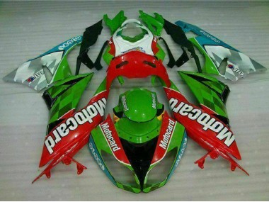 Billige Kawasaki ZX6R Motorrad Verkleidung 2009-2012 - Grun Weiss Rot Schwarz Blau Motocard