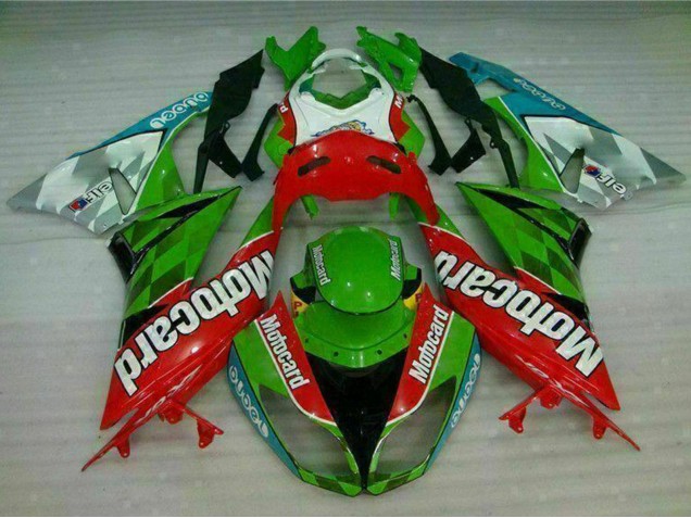 Billige Kawasaki ZX6R Motorrad Verkleidung 2009-2012 - Grun Weiss Rot Schwarz Blau Motocard
