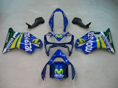Billige Blau Gelb Grün MoviStar 2004-2007 Honda CBR600 F4i Motorrad Verkleidung