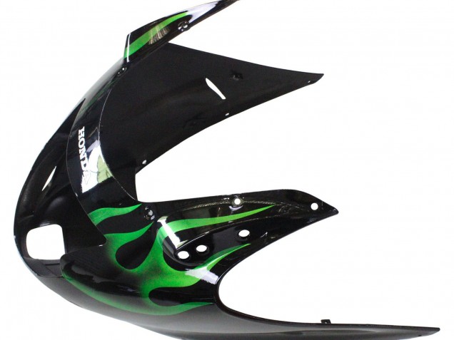 Billige Glänzendes Schwarz Grün Flamme 1996-2007 Honda CBR1100XX Blackbird Motorrad Verkleidung