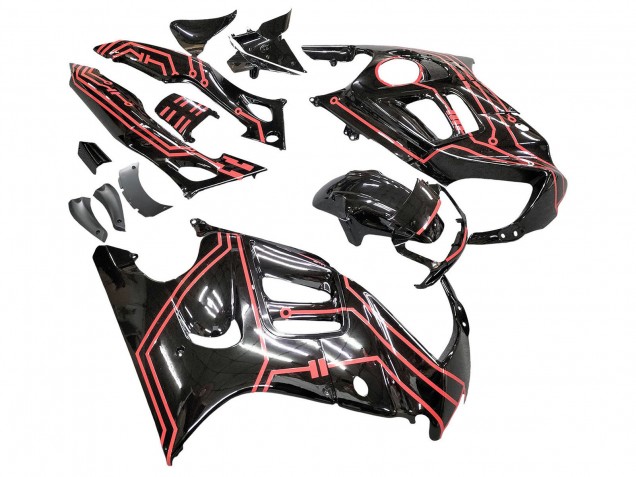 Billige Rot Glänzendes Schwarz 1997-1998 Honda CBR600 F3 Motorrad Verkleidung Kit