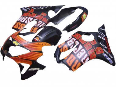 Billige Matt Schwarz Orange Rossi Repsol 46 1999-2000 Honda CBR600 F4 Motorrad Verkleidung