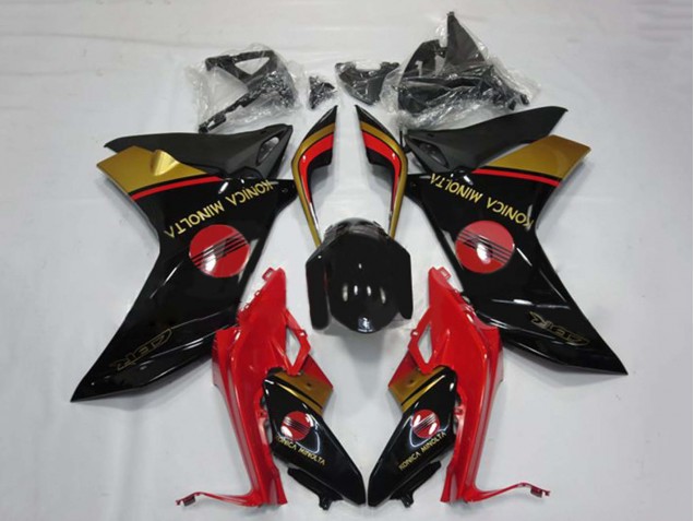 Billige Rot Gold Glänzendes Schwarz Konica Minolta 2011-2013 Honda CBR600F Motorrad Verkleidung