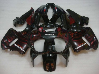 Billige Glänzendes Schwarz Rot Flamme 1992-1993 Honda CBR900RR 893 Motorrad Verkleidung