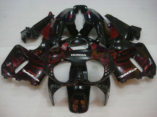 Billige Glänzendes Schwarz Rot Flamme 1992-1993 Honda CBR900RR 893 Motorrad Verkleidung