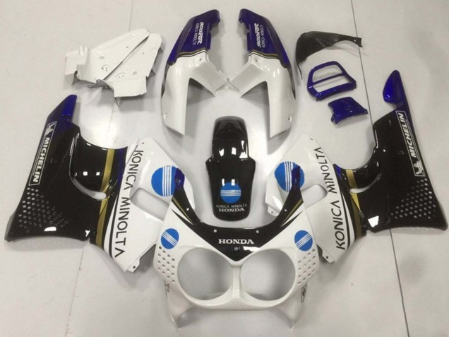 Billige Weiß Blau Glänzendes Schwarz Konica Minolta 1992-1993 Honda CBR900RR 893 Motorrad Verkleidung
