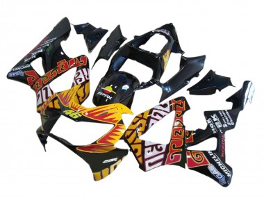 Billige Glänzendes Schwarz Orange Repsol Rossi 2000-2001 Honda CBR900RR 929 Motorrad Verkleidung