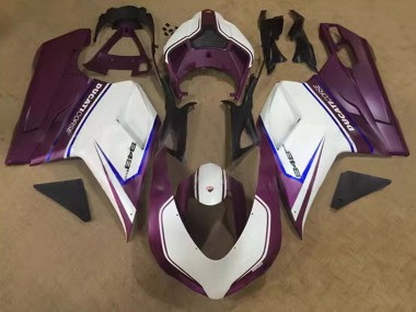 Billige Weiß Blau Lila Corse 2007-2014 Ducati 848 Motorrad Verkleidung