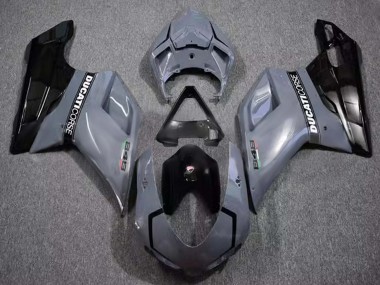 Billige Grau Glänzendes Schwarz Corse 2007-2014 Ducati 848 Motorrad Verkleidung