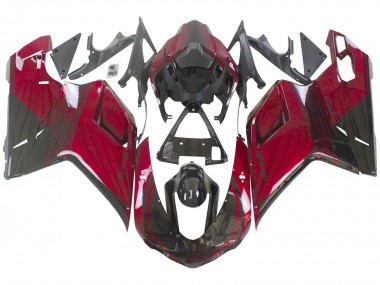 Billige Rot Glänzendes Schwarz 2007-2014 Ducati 848 Motorrad Verkleidung