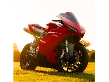 Billige Rot Glänzendes Schwarz 2007-2014 Ducati 848 Motorrad Verkleidung