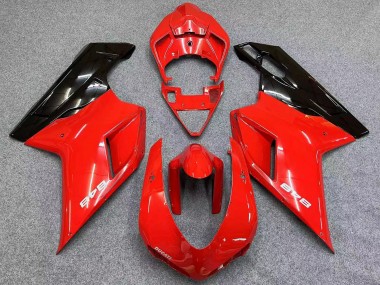 Billige Rot Glänzendes Schwarz 2007-2014 Ducati 848 Motorrad Verkleidung