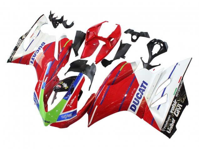 Billige Weiß Rot Grün Blau Glänzendes Schwarz Flex-Box 2011-2014 Ducati Panigale 899/1199 Motorrad Verkleidung