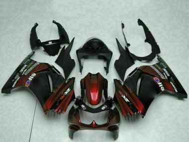 Billige Kawasaki EX250 Motorrad Verkleidung 2008-2012 - Glanzendes Schwarz Kastanienbraun Rot