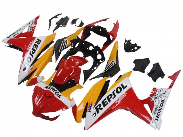 Billige Honda CBR500R Motorrad Verkleidung 2016-2018 - Gelb Weiss Rot Repsol HRC