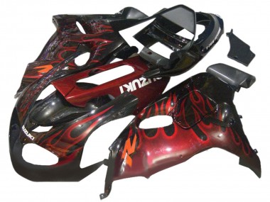Billige Glänzendes Schwarz Rot Flamme 1998-2003 Suzuki TL1000R Motorrad Verkleidung