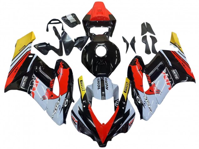 Billige Gelb Rot Weiß Glänzendes Red Bull Repsol HRC 2004-2005 Honda CBR1000RR Motorrad Verkleidung