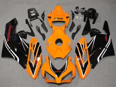 Billige Orange Weiß Glänzendes Schwarz Streifen 2004-2005 Honda CBR1000RR Motorrad Verkleidung