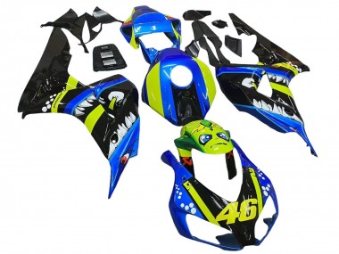 Billige Blau Fluoreszierendes Grün Glänzendes Schwarz Hai 46 2006-2007 Honda CBR1000RR Motorrad Verkleidung