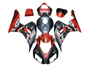 Billige Rot Matt Schwarz Monster Hai 2006-2007 Honda CBR1000RR Motorrad Verkleidung