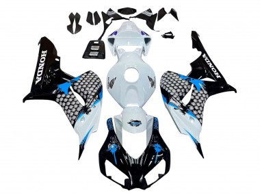 Billige Weiß Blau Glänzendes Schwarz 2006-2007 Honda CBR1000RR Motorrad Verkleidung