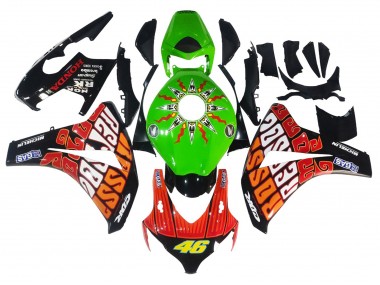 Billige Grün Orange Glänzendes Schwarz Rossi Michelin 46 2008-2011 Honda CBR1000RR Motorrad Verkleidung