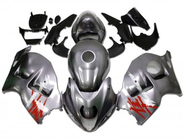 Billige Silber mit Rot Weiß Aufkleber 1996-2007 Suzuki GSXR 1300 Hayabusa Motorrad Verkleidung