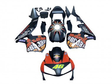 Billige Matt Schwarz Orange Repsol Rossi 46 2003-2004 Honda CBR600RR Motorrad Verkleidung