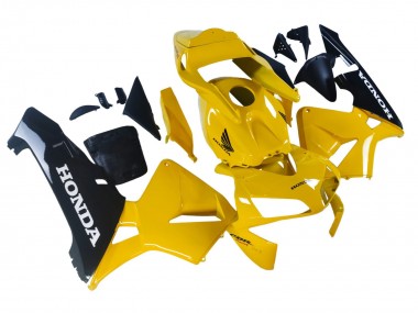 Billige Gelb Glänzendes Schwarz 2003-2004 Honda CBR600RR Motorrad Verkleidung