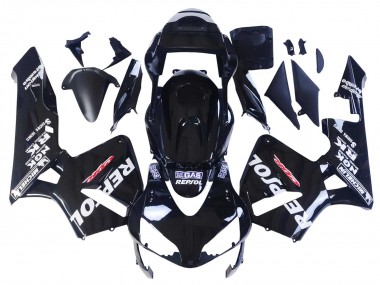 Billige Glänzendes Schwarz Weiß Repsol 2003-2004 Honda CBR600RR Motorrad Verkleidung
