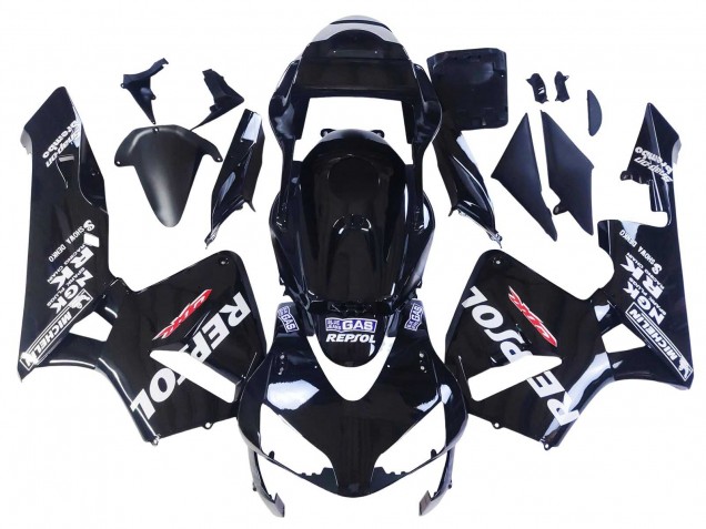Billige Glänzendes Schwarz Weiß Repsol 2003-2004 Honda CBR600RR Motorrad Verkleidung
