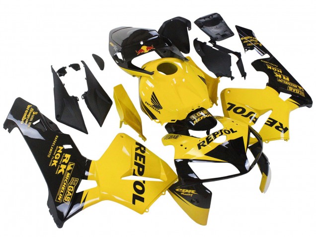 Billige Gelb Schwarz Repsol 2005-2006 Honda CBR600RR Motorrad Verkleidung