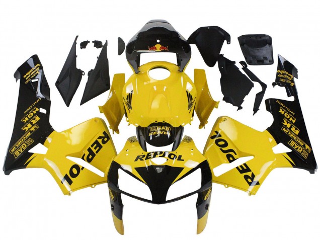Billige Gelb Schwarz Repsol 2005-2006 Honda CBR600RR Motorrad Verkleidung