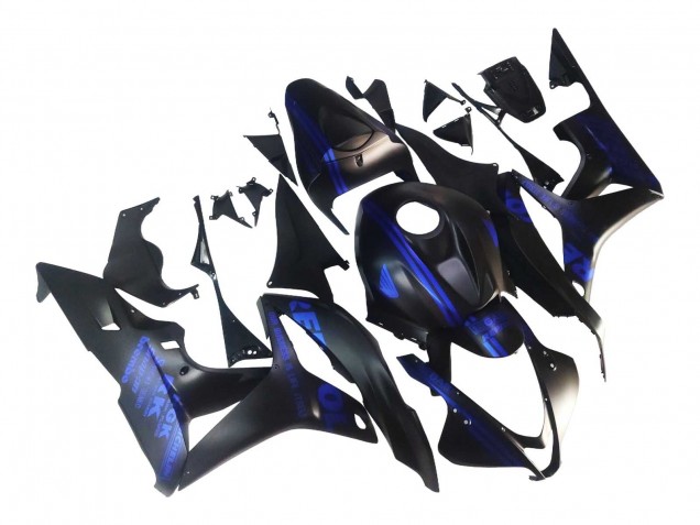 Billige Matt Schwarz Blau Repsol 2007-2008 Honda CBR600RR Motorrad Verkleidung