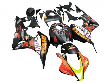 Billige Matt Schwarz Orange Rot Rossi Repsol 46 2007-2008 Honda CBR600RR Motorrad Verkleidung