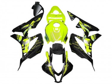 Billige Gelb Glänzendes Schwarz 2007-2008 Honda CBR600RR Motorrad Verkleidung