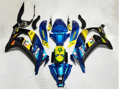 Billige Blau Gelb Schwarz Hai 2011-2015 Kawasaki ZX10R Motorrad Verkleidung