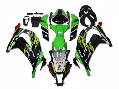 Billige Kawasaki ZX10R Motorrad Verkleidung 2011-2015 - Grun Gelb Glanzendes Schwarz Rot Showr 1