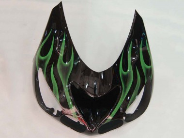 Billige Glänzendes Schwarz Grün Flamme 2006-2011 Kawasaki ZX14R ZZR1400 Motorrad Verkleidung