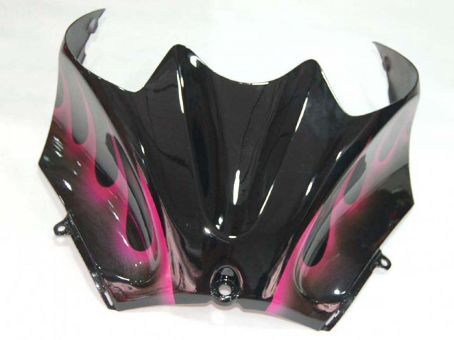 Billige Glänzendes Schwarz Rot Rosa Flamme 2006-2011 Kawasaki ZX14R ZZR1400 Motorrad Verkleidung