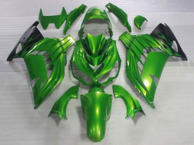 Billige Grün Glänzendes Schwarz 2006-2011 Kawasaki ZX14R ZZR1400 Motorrad Verkleidung