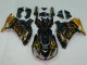 Billige Glänzendes Schwarz Gold Flamme 2006-2011 Kawasaki ZX14R ZZR1400 Motorrad Verkleidung